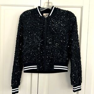 Alice and Olivia BEATLES Come Together sequin jacket xs/tp